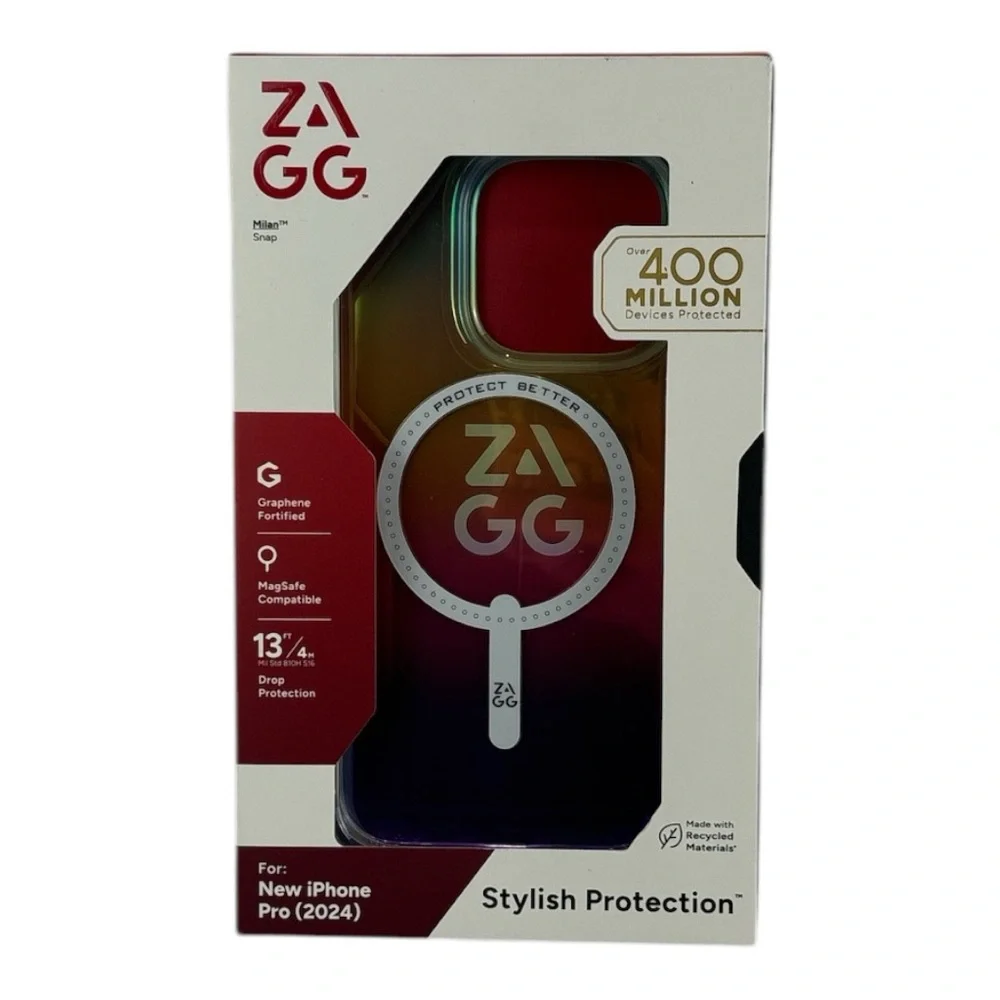 NWT ZAGG Milan Snap MagSafe Case for iPhone Pro (2024) Iridescent Multicolor